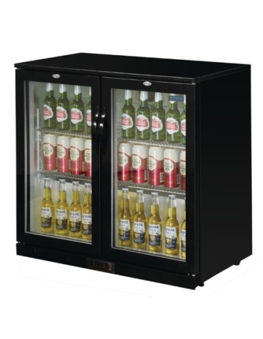 Arrière-bar deux portes pivotantes Polar Série G noir 208L - 4