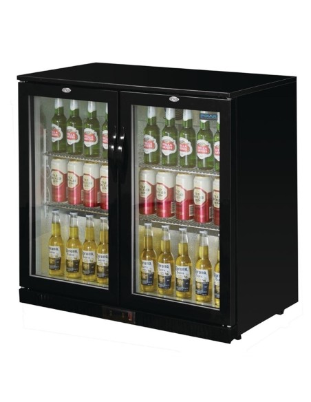 Arrière-bar deux portes pivotantes Polar Série G noir 208L - 4