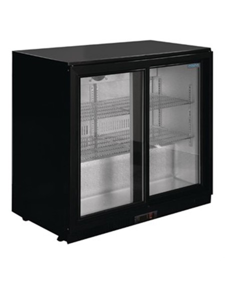 Arrière-bar deux portes coulissantes Polar Série G noir 208L - 1
