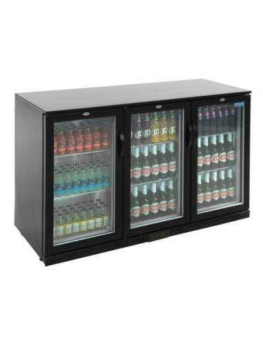Arrière-bar trois portes pivotantes Polar Série G noir 330L - 1
