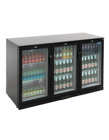 Arrière-bar trois portes pivotantes Polar Série G noir 330L - 1