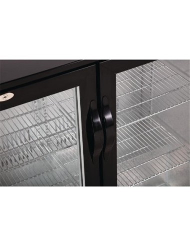 Arrière-bar trois portes pivotantes Polar Série G noir 330L - 5