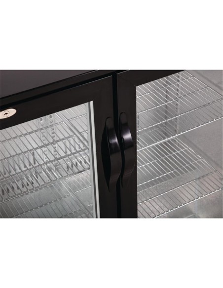 Arrière-bar trois portes pivotantes Polar Série G noir 330L - 5