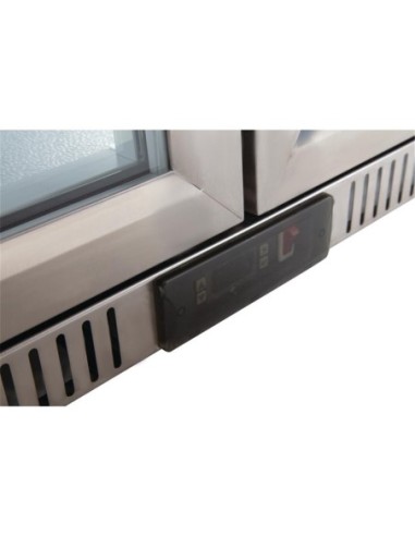 Arrière-bar deux portes pivotantes Polar Série G inox 208L - 2