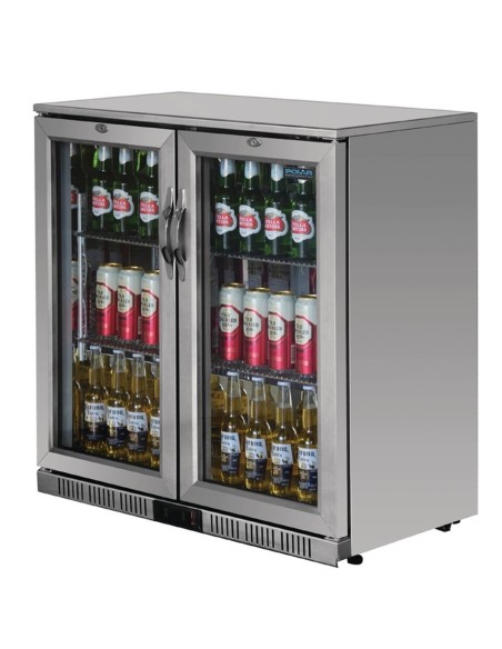 Arrière-bar deux portes pivotantes Polar Série G inox 208L - 4