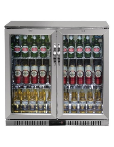 Arrière-bar deux portes pivotantes Polar Série G inox 208L - 5