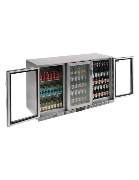Arrière-bar trois portes pivotantes Polar Série G inox 330L - 2