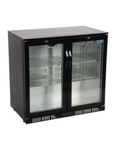 Arrière-bar deux portes pivotantes Polar Série G noir 198L - 1
