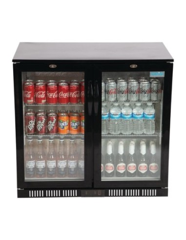 Arrière-bar deux portes pivotantes Polar Série G noir 198L - 2
