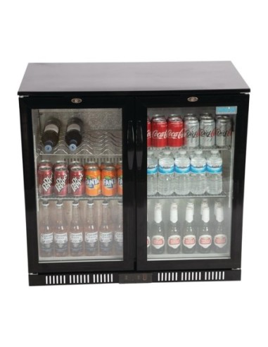 Arrière-bar deux portes pivotantes Polar Série G noir 198L - 3