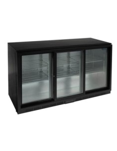 Arrière-bar trois portes coulissantes Polar Série G noir 320L - 1