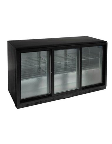 Arrière-bar trois portes coulissantes Polar Série G noir 320L - 1