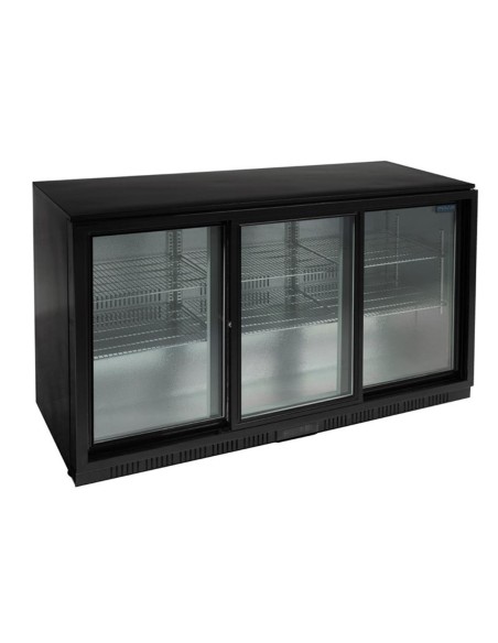 Arrière-bar trois portes coulissantes Polar Série G noir 320L - 1