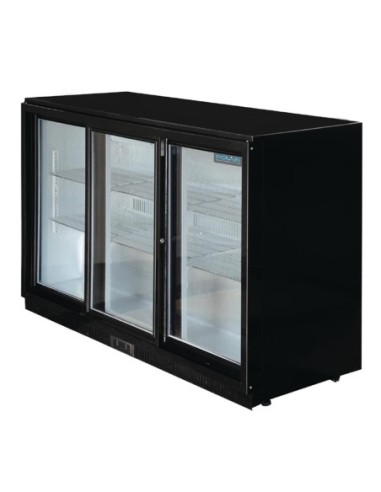 Arrière-bar trois portes coulissantes Polar Série G noir 320L - 2