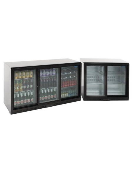 Arrière-bar trois portes coulissantes Polar Série G noir 320L - 3