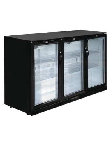 Arrière-bar trois portes pivotantes Polar Série G noir 320L - 1