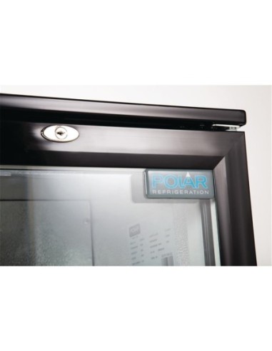 Arrière-bar trois portes pivotantes Polar Série G noir 320L - 4