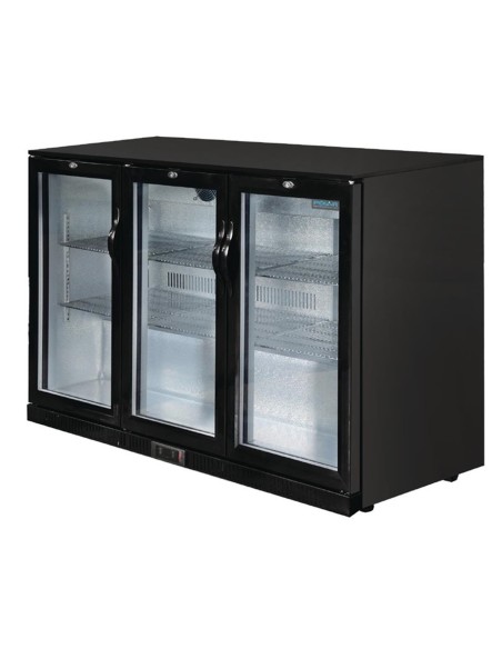 Arrière-bar trois portes pivotantes Polar Série G noir 320L - 5