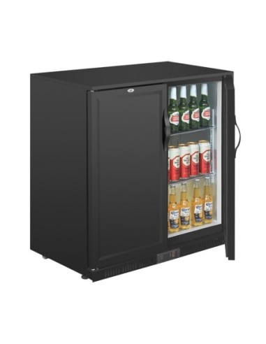 Arrière-bar deux portes pleines pivotantes Polar Série G noir 208L - 1