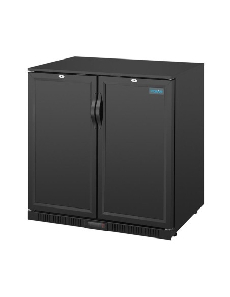 Arrière-bar deux portes pleines pivotantes Polar Série G noir 208L - 3