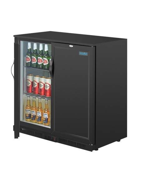 Arrière-bar deux portes pleines pivotantes Polar Série G noir 208L - 4