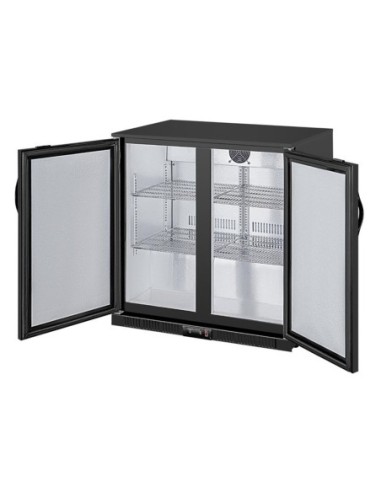 Arrière-bar deux portes pleines pivotantes Polar Série G noir 208L - 5