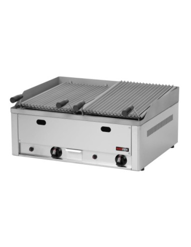 Grill pierre de lave professionnel double à gaz - 1