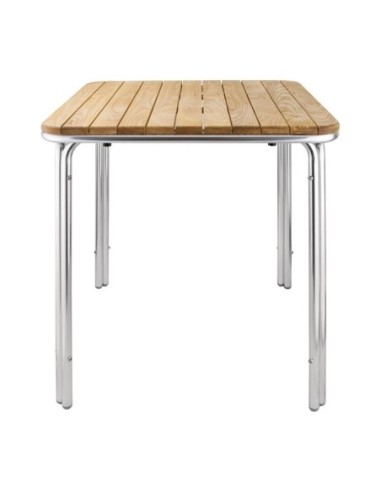 Table carrée en frêne et aluminium Bolero 700mm - 1