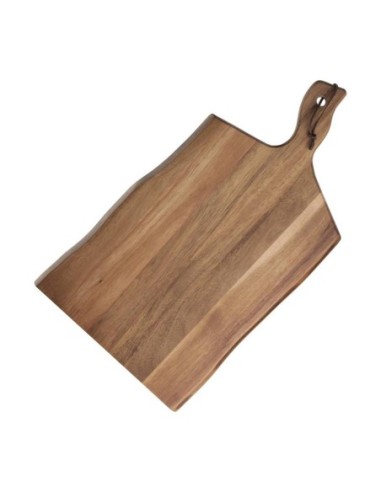 Grande planche en acacia bords ondulés Olympia 355x250x15mm manche 85mm - 1