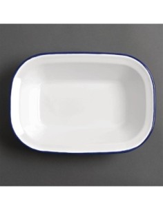 Plat de service rectangulaire acier émaillé Olympia 280x190x55mm lot de 6 - 1