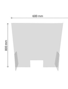 Ecran de séparation transparent pour accueil ou comptoir 60x80 cm