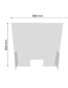 Ecran de séparation transparent pour accueil ou comptoir 80x80 cm