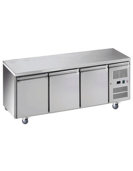 Table desserte positive centrale GN 1/1 profondeur 700 - 3 portes - 1