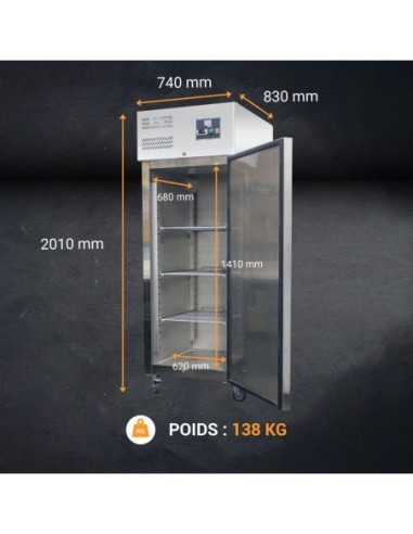 Armoire congélateur inox 650 litres GN 2/1 - 1 porte - 4
