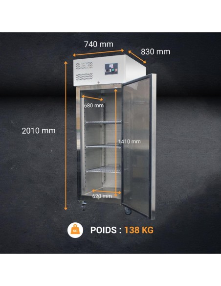 Armoire congélateur inox 650 litres GN 2/1 - 1 porte - 4