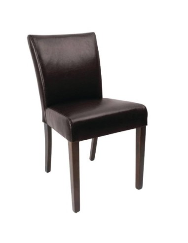 Chaise contemporaine en simili cuir Bolero marron foncé lot de 2 - 1