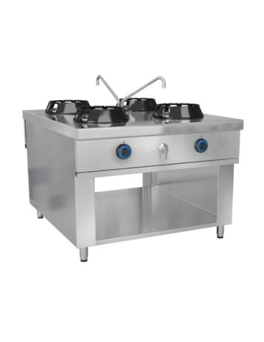 Wok à gaz 4 brûleurs + robinet eau - 56 kW - 1