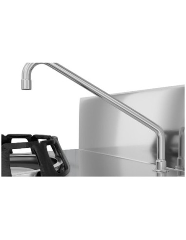 Wok à gaz 2 brûleurs + robinet eau - 28 kW - 3