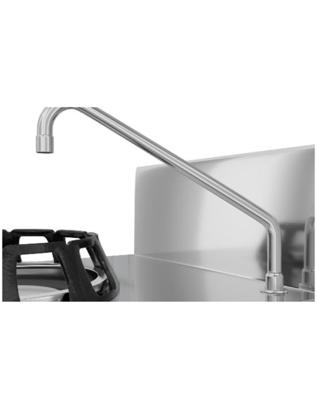 Wok à gaz 2 brûleurs + robinet eau - 28 kW - 3