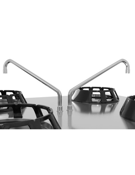 Wok à gaz 6 brûleurs + robinet eau - 84 kW - 2