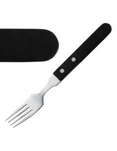 Fourchette à steak Amefa manche noir 196mm - 1