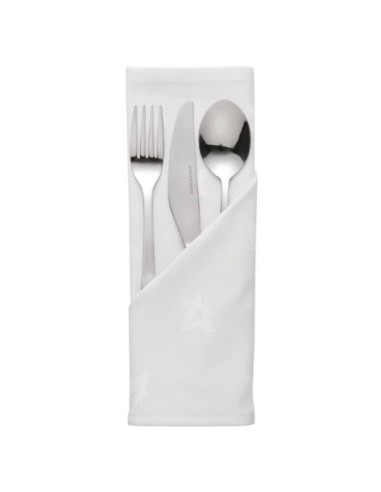 Serviettes blanches en coton motif feuille de lierre Mitre Luxury Luxor 450 x 45 - 1