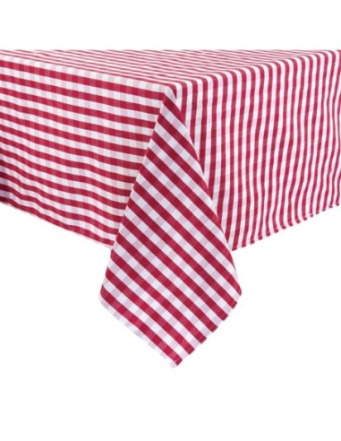 Nappe carrée à carreaux rouges en polyester Mitre Comfort Gingham 890 x 890mm - 1