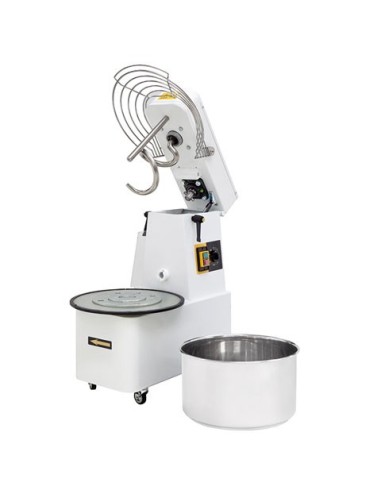 Pétrin à spirale pizza et pain - Tête relevable + Cuve amovible - 22L - 1