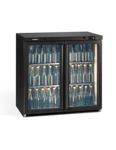 Arrière-bar 2 portes battantes vitrées 215L - H 840mm | Gamko - LG3/250G - 1