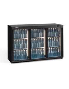 Arrière-bar 3 portes coulissantes vitrées 333L - H 840mm | Gamko - LG3/315SD - 1