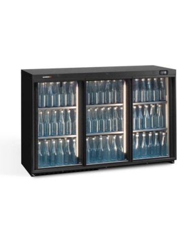 Arrière-bar 3 portes coulissantes vitrées 333L - H 840mm | Gamko - LG3/315SD - 1