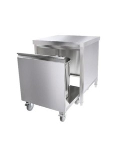 Meuble à poubelle inox tiroir sur plan de travail sans dosseret P700 - 1