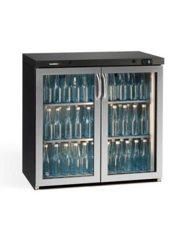 Arrière-bar 2 portes battantes vitrées 215L - H 900mm | Gamko - MG3/250GCS - 1