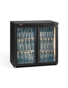 Arrière-bar 2 portes battantes vitrées 215L - H 900mm | Gamko - MG3/250G - 1